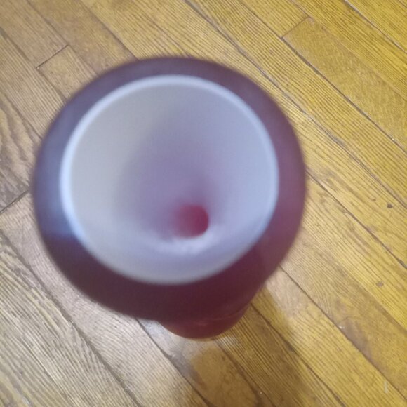 MAKORA vintage art glass hand blown vase 1960-70s trippy red vase - Picture 4 of 6